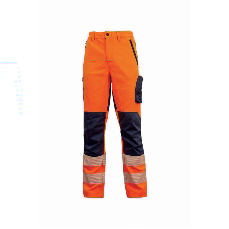 Arbeitshose mit Stretch und hoher Sichtbarkeit ROY - Neonorange S - FR (38/40) - EU (44/46)