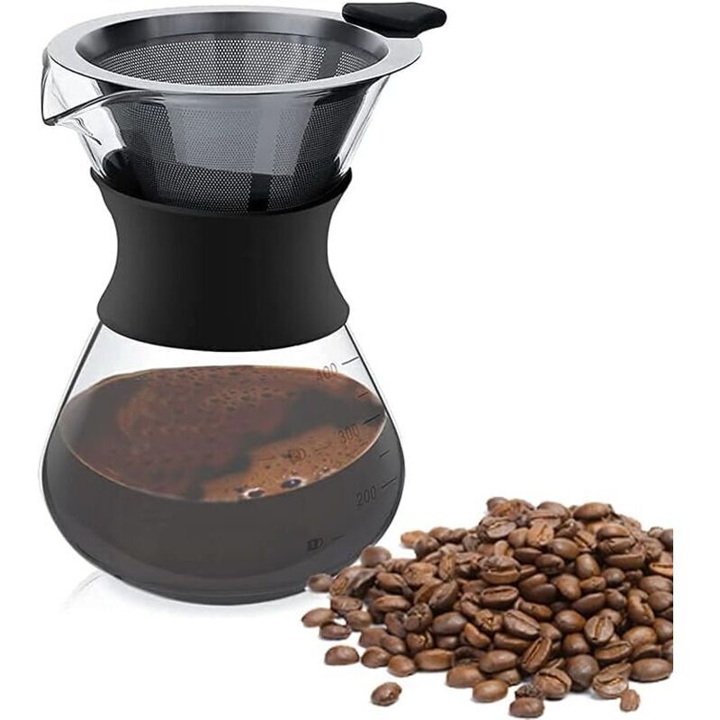 Bergießkaffeemaschine 401 ml, manuelle Kaffeemaschine, Filterkaffeemaschine, Kaffeemaschine mit Dauerfilter, Übergießkaffeemaschine, manuelle
