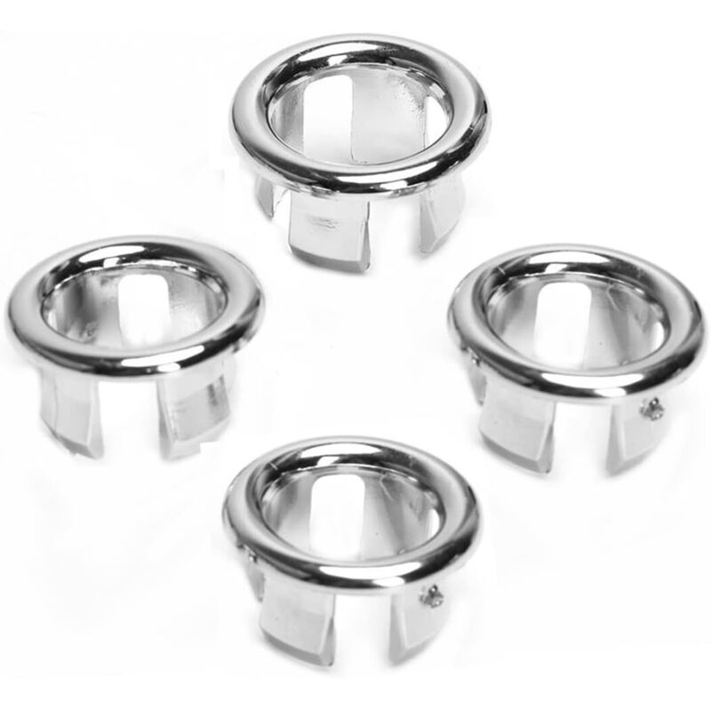 Überlaufring für Spülbecken, runder Überlaufdeckel für Spülbecken, Beckenrand, Überlaufstopfen, Ersatzteile zum Einsetzen in das Loch (4 Stück) 3 x