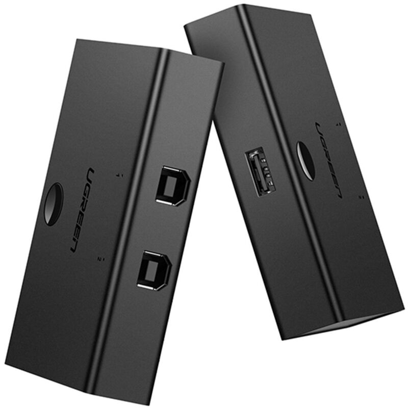 Usb 2.0 Switch 2 in 1, Switch usb 2 Eingänge und 1 Ausgang, Switch usb mit 2 Kabeln usb für Gerätefreigabe usb wie Tastatur, Maus, USB-Sticks,