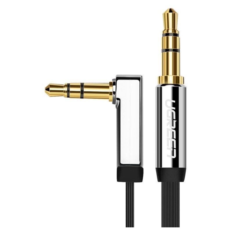 5m Winkelstecker Aux Kabel 3.5 mm Klinke Eingang Miniklinke für Lautsprecher Android Handy Tablet Autoadio pc Anlage Hifi Silber - Ugreen