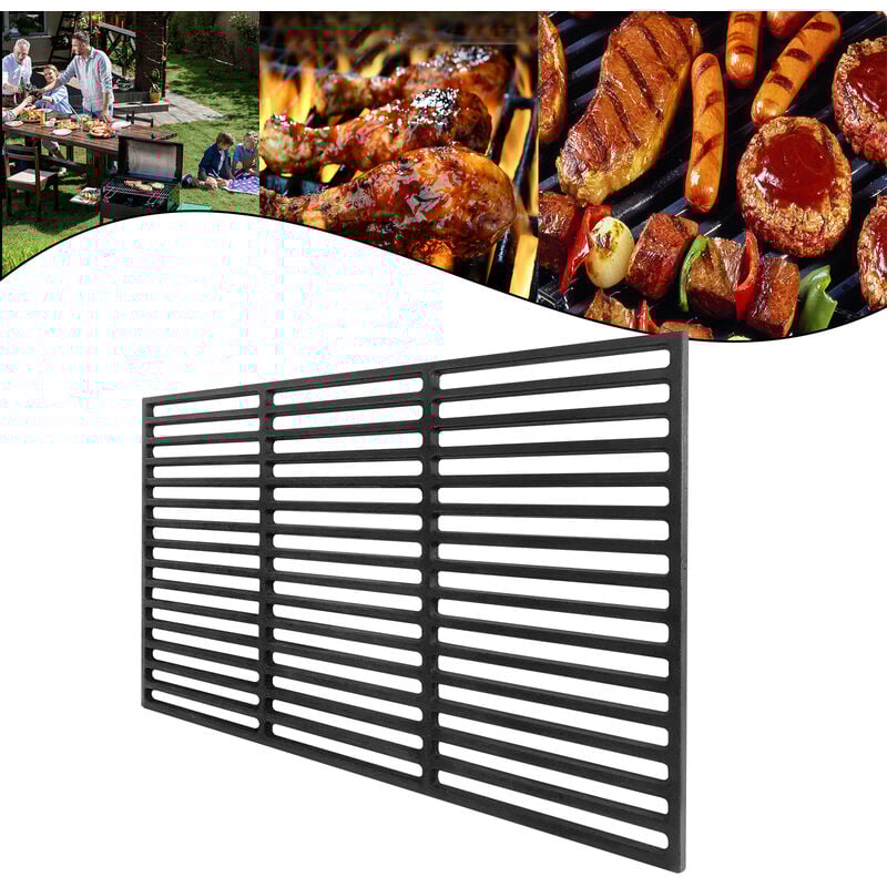 Uisebrt - Emailliert Grillrost Gusseisen - 54 x 34cm Rechteck Gussrost Grillgitter Grillaufsatz Grillgitter Hochwertiger für bbq, Gasgrill,
