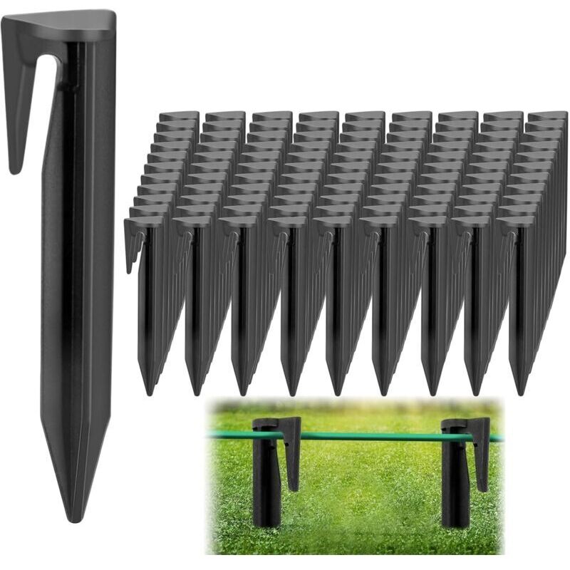Ulisem - 100 Stück Mähroboter-Drahtpfähle, Befestigungspfähle für Begrenzungsdraht, Haken für Mähroboter, Hakenzubehör für