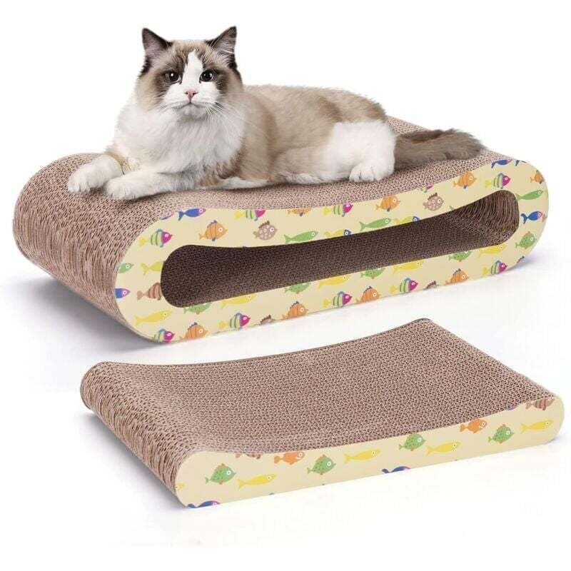 Ulisem 2-in-1-Kratzbaum für Katzen, Katzenkratzbaum mit Katzenminze, hochwertiger Kratzbaum aus recyceltem Karton, Kratzbäume, wendbar