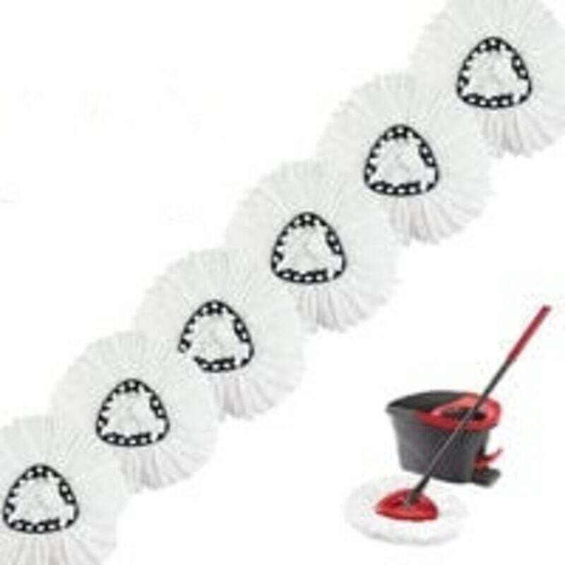 6pcs Ersatzmopps für Vileda O-Cedar Turbo 2 in 1 EasyWring & Clean Kompatible Moppköpfe für Vileda Refill - Ulisem