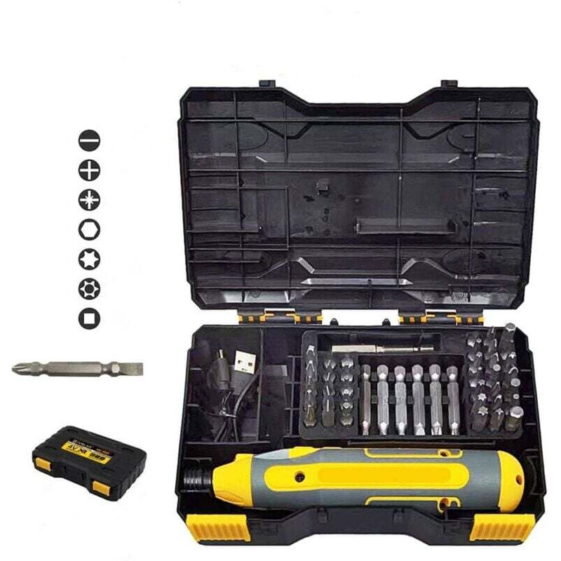 Akkuschrauber, 45 in 1, 4 v wiederaufladbarer Akkuschrauber-Satz, Akkuschrauber für den Heim- und Leichtindustriegebrauch - Ulisem