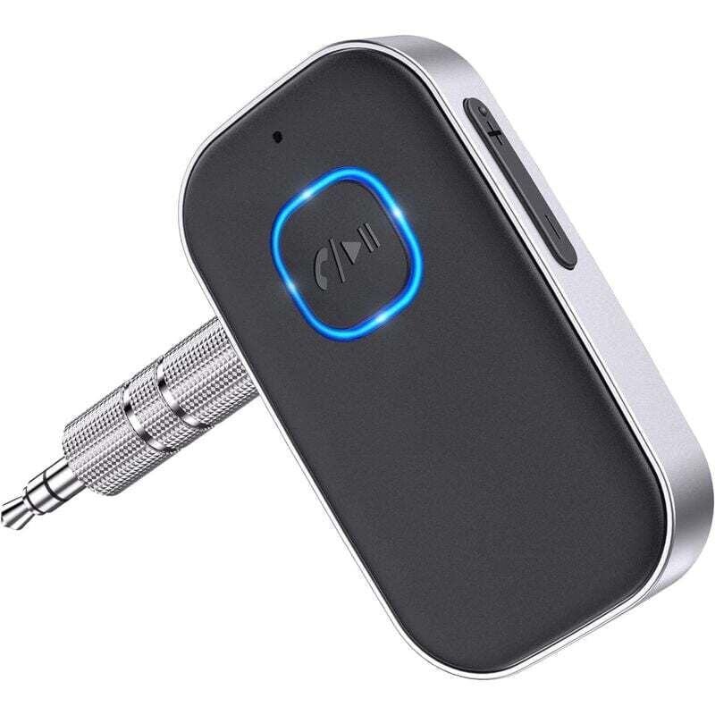 Bluetooth 5.0 Autoempfänger, 3,5-mm-AUX-Buchse, Bluetooth-Autoadapter mit kabelloser Geräuschunterdrückung für Autoradio/Heimradio/kabelgebundene