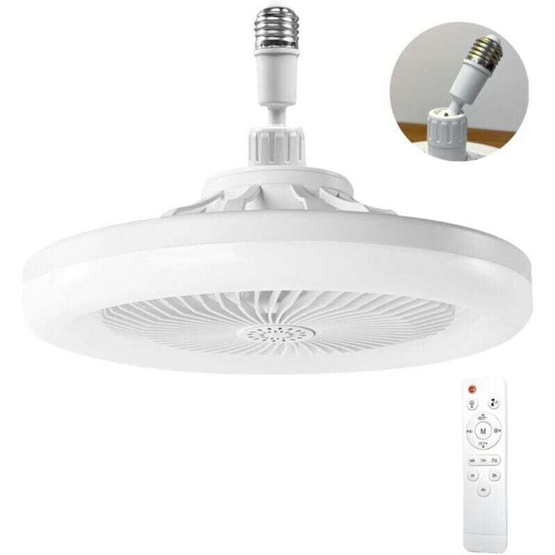 Deckenventilator mit Licht, Deckenventilator mit Fernbedienung, leiser Deckenventilator (Weiß) - Ulisem