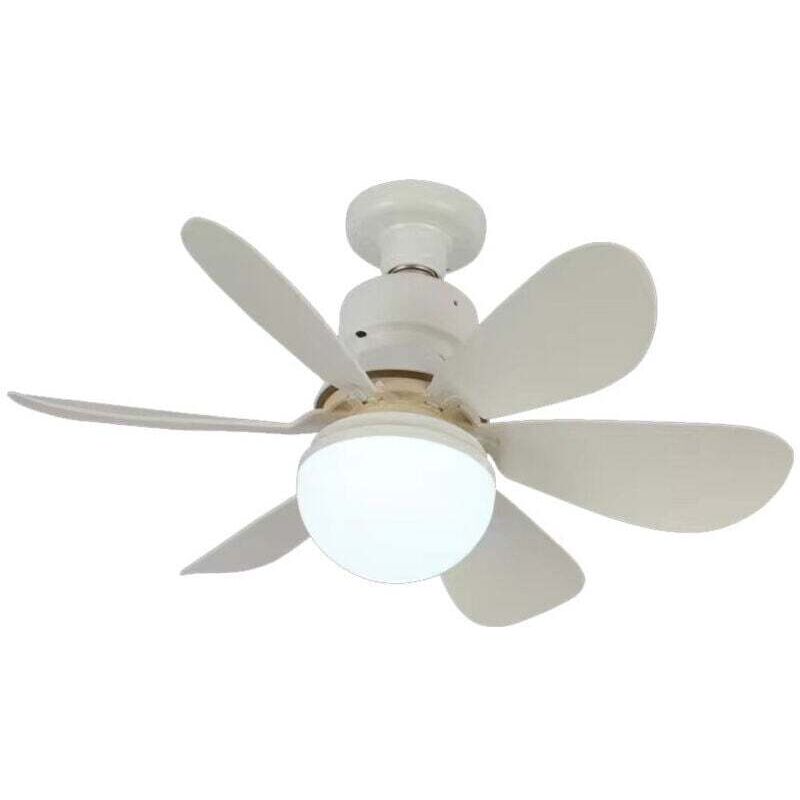 Ulisem Deckenventilator mit Licht und Fernbedienung, LED-dimmbarer Deckenventilator, E27-Kronleuchterventilator, 6 Flügel