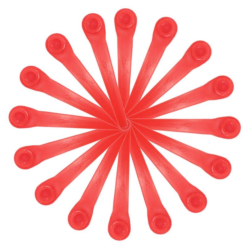 Ersatzklingen für Gardena Rasentrimmer: Packung mit 100 Kunststoffklingen, kompatibel mit Gardena Rasentrimmer- und Akku-Fadentrimmer-Modellen