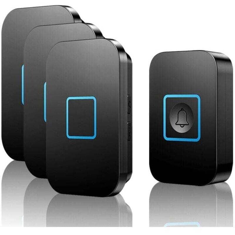 Ulisem Funk-Türklingel, Funk-Türklingel-Set, 400 m Reichweite, IP55 wasserdichte Außentürklingel mit 3 Steckempfängern, 60 Melodien, 5