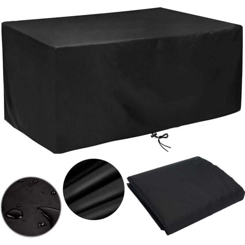 Ulisem Gartenmöbel-Abdeckung, 315 x 160 x 74 cm, wasserdichte Schutzhülle für Gartenmöbel, wetterfeste und reißfeste Möbelabdeckung aus Oxford-Gewebe