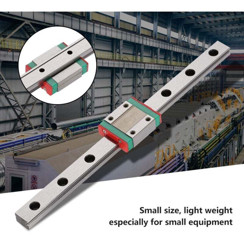 Miniatur-Linearführung, 1 Stück LML12B 12 mm breite Miniatur-Linearführung + Schlitten für gehärtete Linearbewegungsstangen/Achsen/Schienen (200 mm)