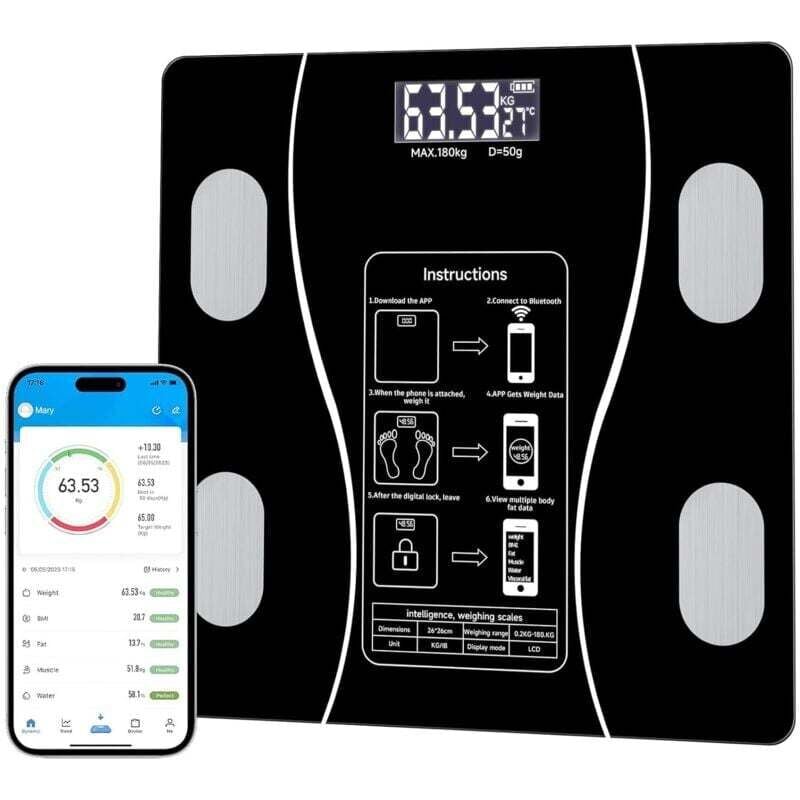 Ulisem Smart Body Scale, eine einfache und praktische digitale Waage, die an eine mobile digitale Personenwaage angeschlossen werden kann, um BMI und