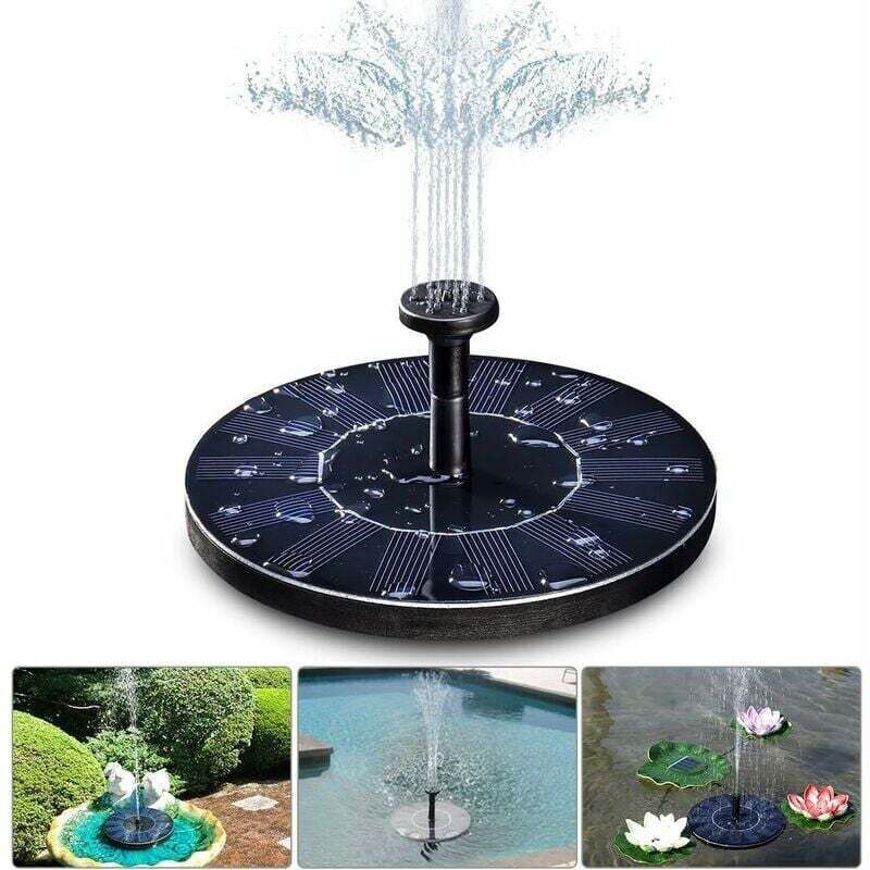 Ulisem Solarbrunnen, 1,4 W Solar-Teichpumpe mit 4 Effekten, max. Höhe 70 cm, Solarpumpe, schwimmende Solarpumpe für Gartenteich oder Aquarium,