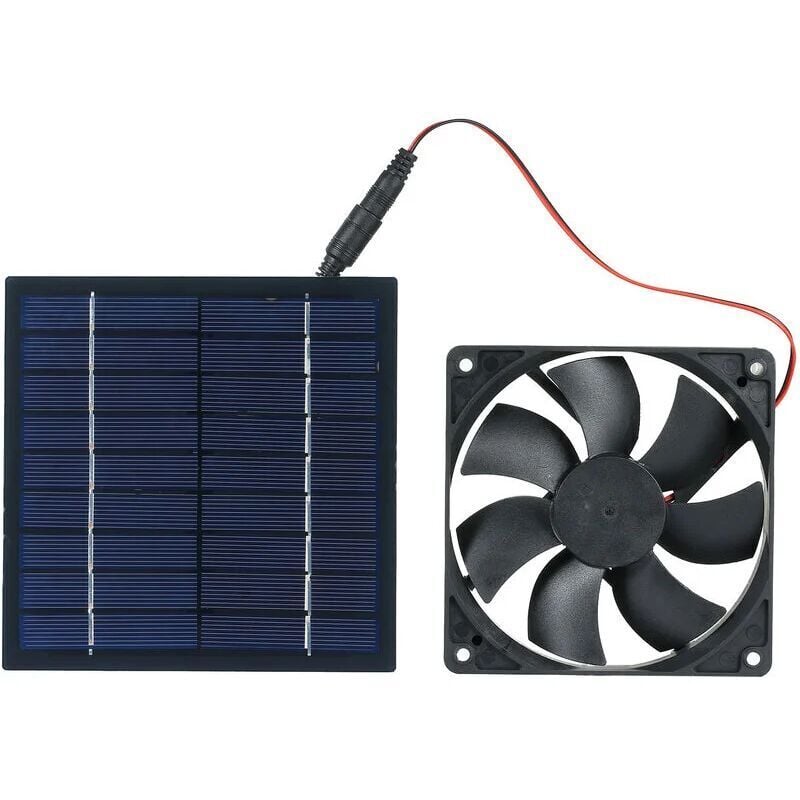Ulisem - Solarpanel-betriebener Ventilator, Mini-Ventilator, 5 w, 6 v, solarbetriebener Abluftventilator, angetrieben durch