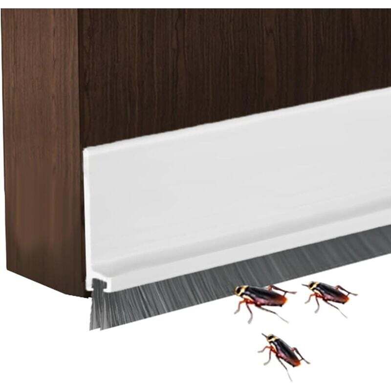 Ulisem Tür-Zugluftstopper mit Schallschutzbürste, H-förmiger Tür-Zugluftstopper mit Schallschutzbürste, verstellbarer Tür-Zugluftstopper (weiß)