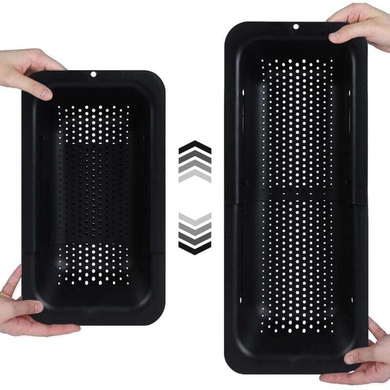 Ber-der-Spüle-Sieb – Zum Waschen von Gemüse und Obst, Abtropfen von gekochten Nudeln und trockenem Geschirr – Erweiterbar – Küchenutensilien für