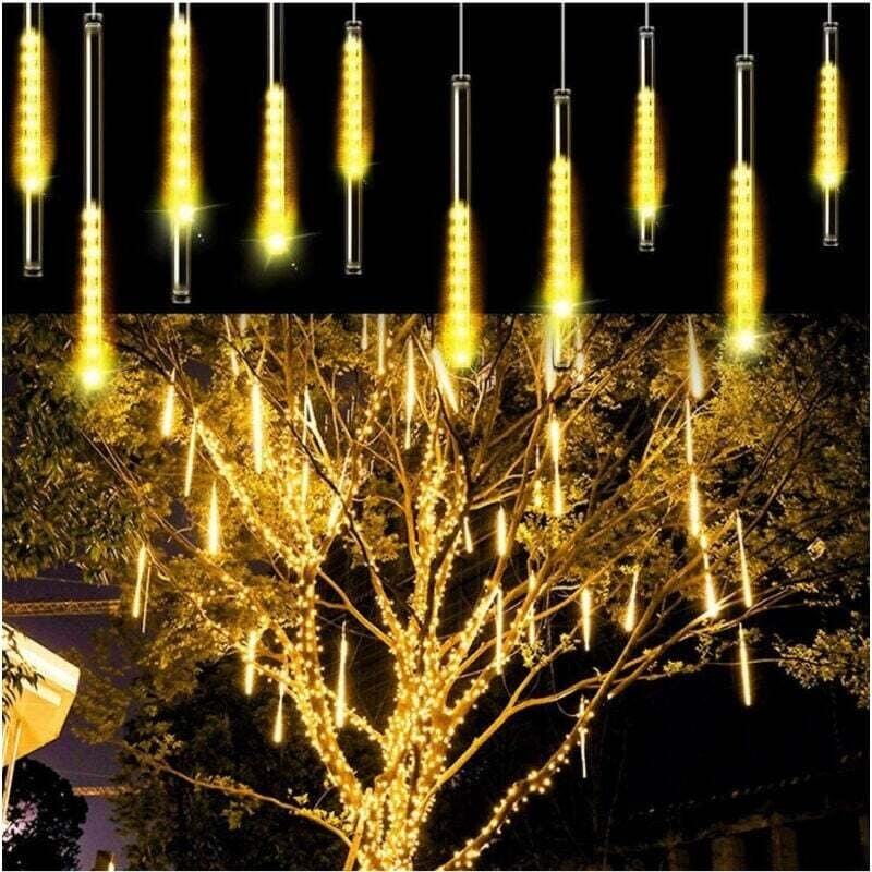 Weihnachtsbeleuchtung für draußen, LED-Regeneffekt, Sternschnuppe, Warmweiß - - Ulisem