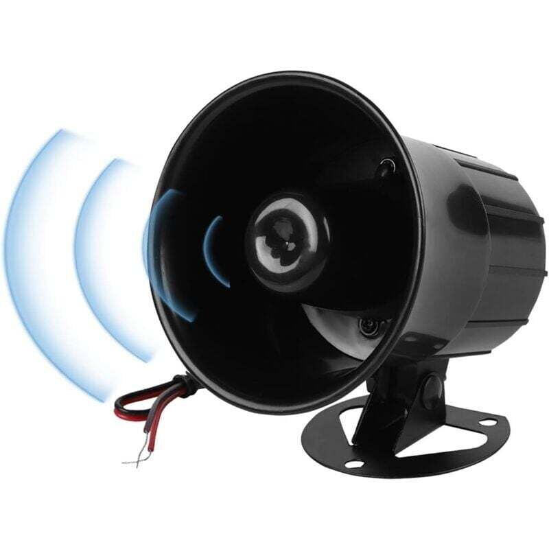 Ulisem120dB dc 12V Alarmsirene Lautsprecher Summer Alarmsirene Kabelgebundener Lautsprecher Alarmsirene Sicherheitshupe für Innen und Außen