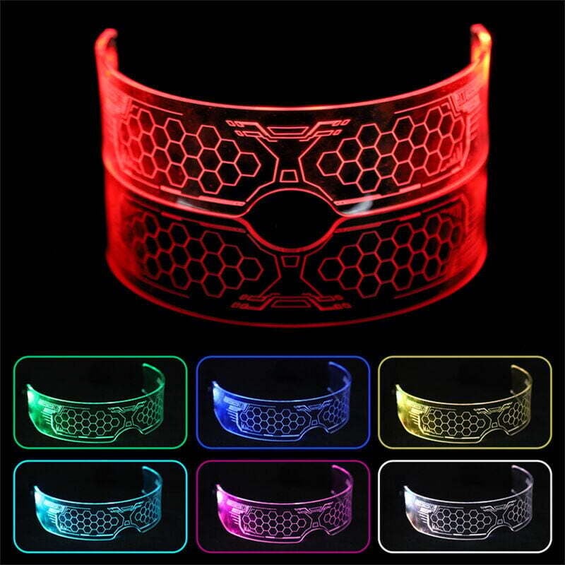 UlisemLed-Brille, Party-Leuchtbrille, Cyberpunk-LED-Brille, Multi-Effekte wie buntes Dauerlicht, Farbwechsel-Blinken, Burst-Blinken