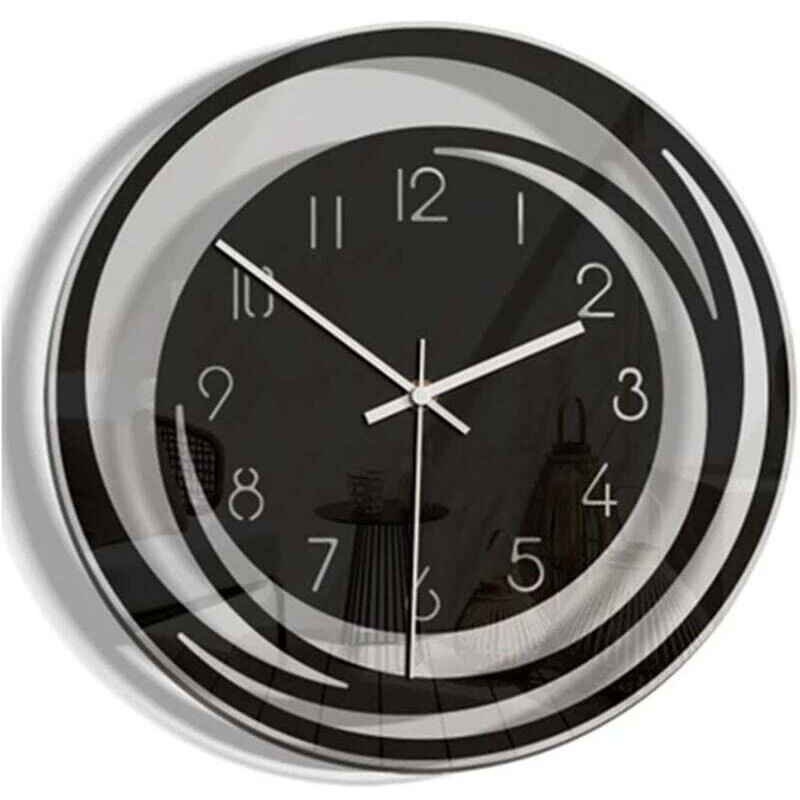 UlisemModerne Wanduhr, Wanduhren fürs Wohnzimmer, 28 cm großes Zifferblatt, kein Ticken, geräuschlos für die Schule, Wanduhr für Zuhause,