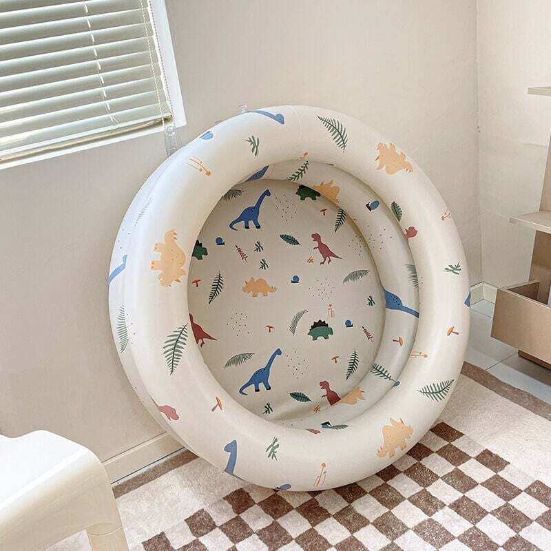 Ulisem Runder Kinderpool, Aufblasbares Baby-Planschbecken, Spielzeug für drinnen und draußen, Animierter Dinosaurier, 85 x 25 cm