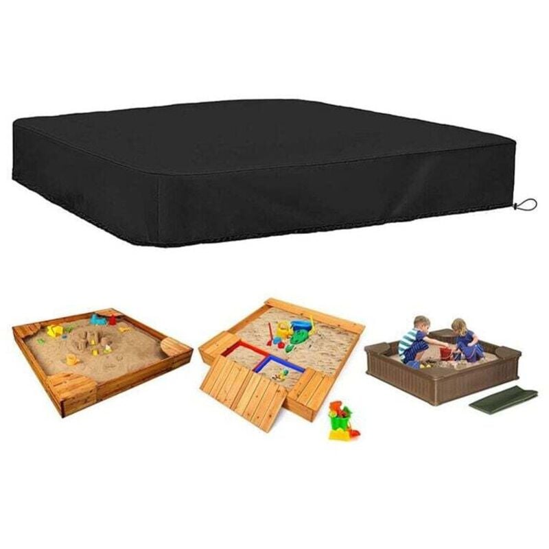 UlisemSquare Sandkastenabdeckung, wasserdicht, mit Kordelzug, für Sandkasten 190T: 150 x 150 x 20 cm