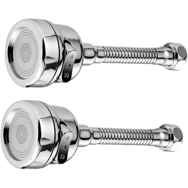 UlisemViele 2 Wasserhahn-Verlängerungen, Wasserhahn-Adapter, Wasserhahn-Verlängerungen, Wasserhahn-Adapter, Abs, Silber