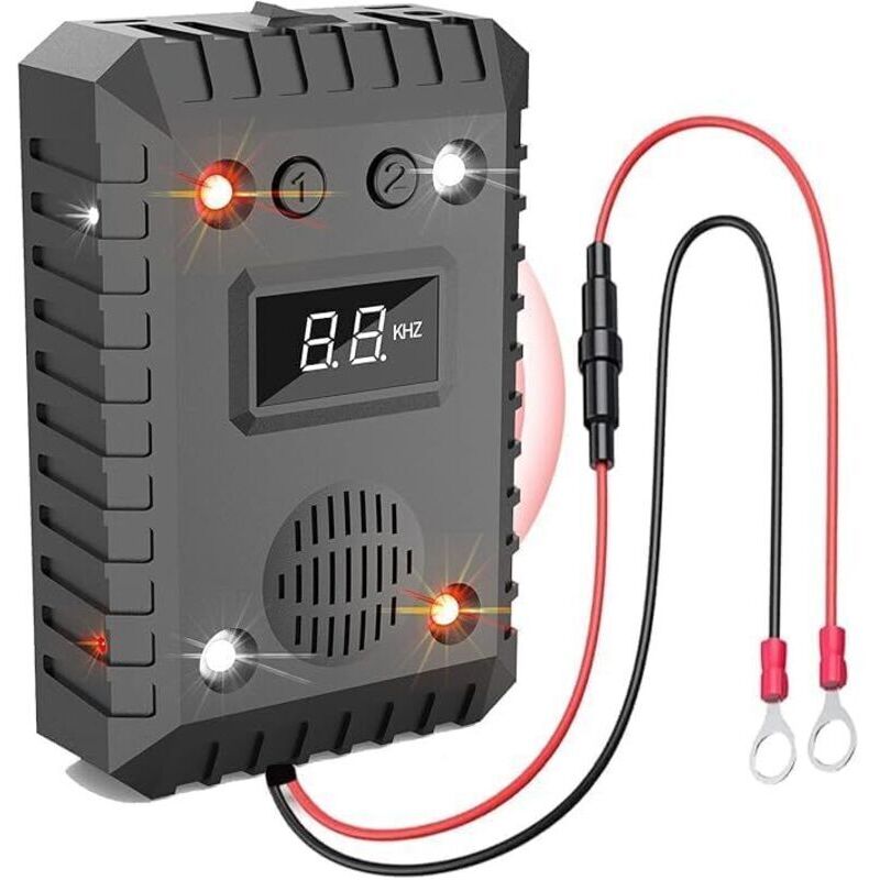 Ultraschall-Mäuse- und Rattenabwehrgerät für Autos, 12 V, mit Blinklicht, Nagetierabwehr für Autos, Anti-Marder für Zuhause, Garage,