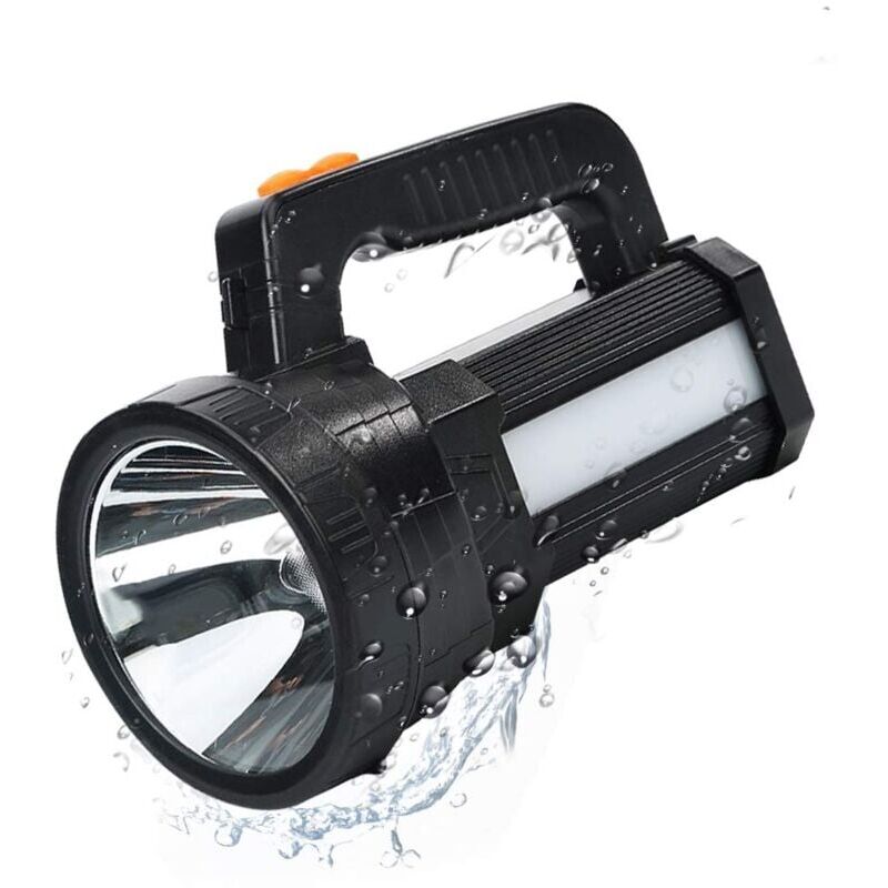 Ultrastarke LED-Taschenlampe, 7200 mAh/6000 Lumen, wiederaufladbare Taschenlampe, IPX4 wasserdicht, 6 Modi, USB-Taschenlampe für