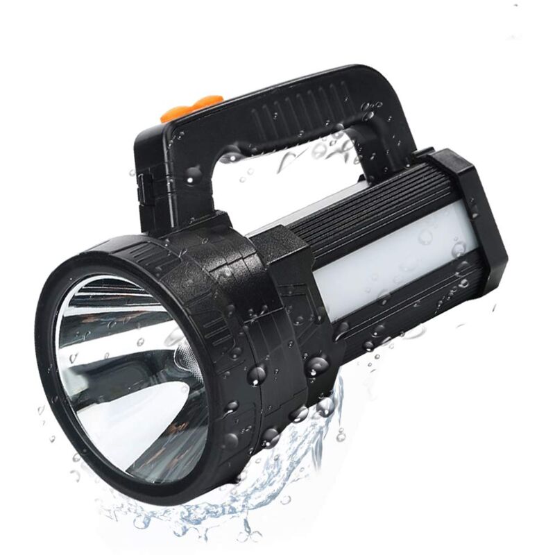 Ultrastarke LED-Taschenlampe, 7200 mAh/6000 Lumen, wiederaufladbare Taschenlampe, IPX4 wasserdicht, 6 Modi, USB-Taschenlampe für