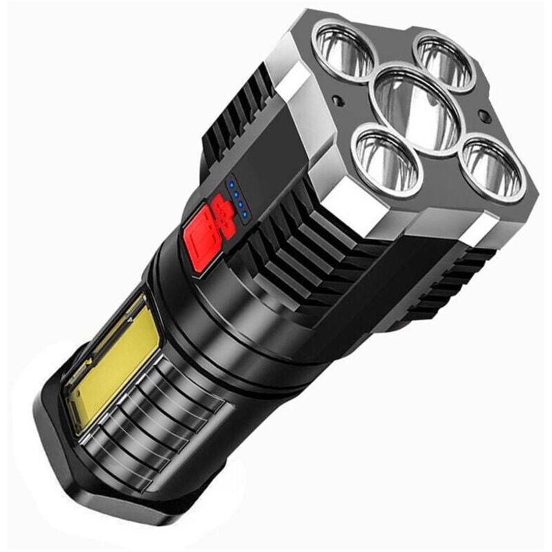 Ultrastarke LED-Taschenlampe, LED-Taschenlampe, 10.000 Lumen, wiederaufladbare Taschenlampe, IP65 wasserdicht, verstellbare, zoombare Taschenlampe