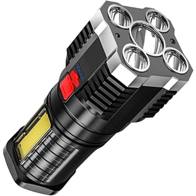 Aiperq - Ultrastarke LED-Taschenlampe, LED-Taschenlampe, wiederaufladbare Taschenlampe mit 10.000 Lumen, wasserdicht nach IP65, verstellbare,