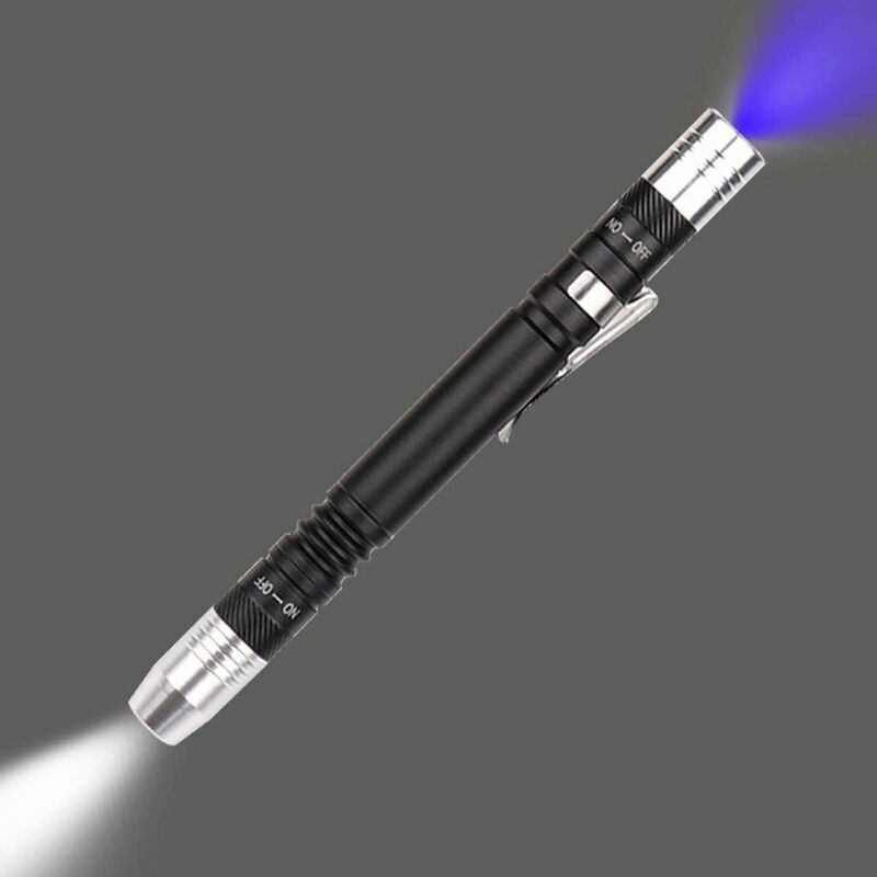 Jalleria - Ultraviolette Taschenlampe für weiße Ultraviolett-Taschenlampe, Testlampe, 395 nm, Mini-UV-Taschenlampe, 2-in-1-LED-UV-Schwarzlicht, 2