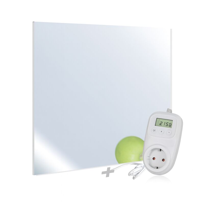 UMBRELLA® H320 Spiegel-Infrarotheizung 320 W mit Thermostat TH10 – Kompaktes Heizpaneel mit Carbon-Crystal-Technologie – Flache Wandheizung mit