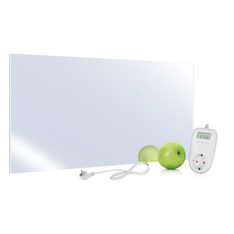 UMBRELLA® H580 Spiegel-Infrarotheizung 580 W mit Thermostat TH10 – Kompaktes Heizpaneel mit Carbon-Crystal-Technologie – Flache Wandheizung mit