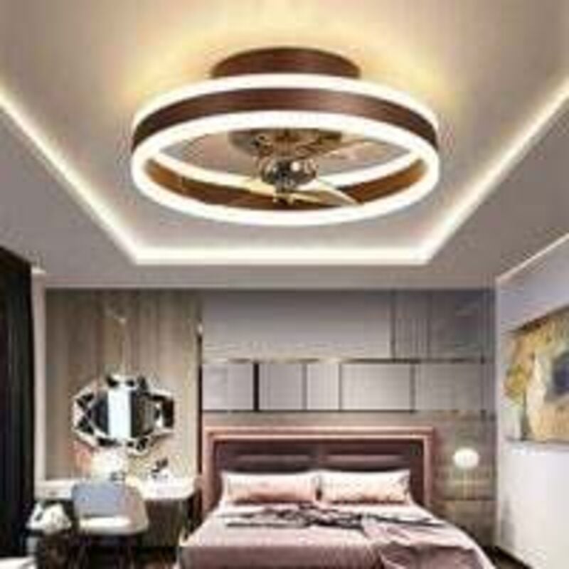 Umkehrbarer Deckenventilator mit Fernbedienung, leise, 6 Geschwindigkeiten, Schlafzimmer-Deckenventilator mit Licht, modern, dimmbar, 24 w, Φ40 cm,