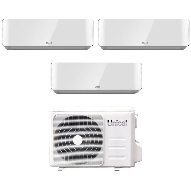 Trial Split Inverter Klimagerät air cristal 10+13+13 Serie mit KMX4 28HE R-32 Wi-Fi Optional 10000+13000 - Unical