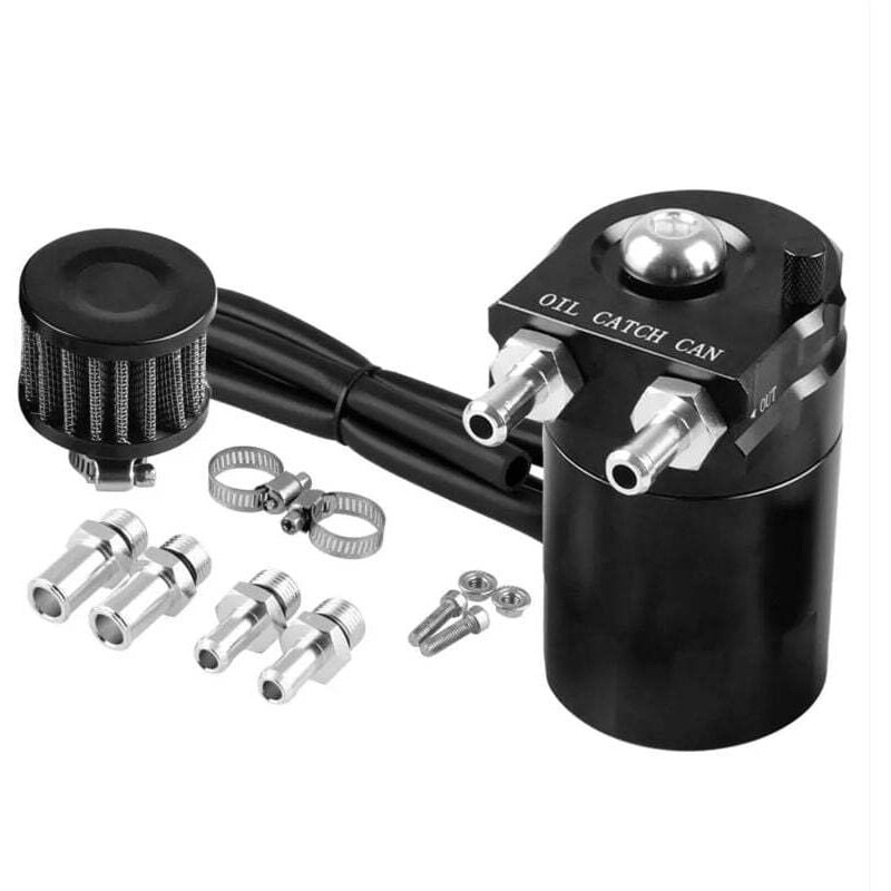 Universal Auto Öl Catch Tank Reservoir Auto Öl Catch Can Tank mit Prallfilter 300ml (Schwarz) TAO