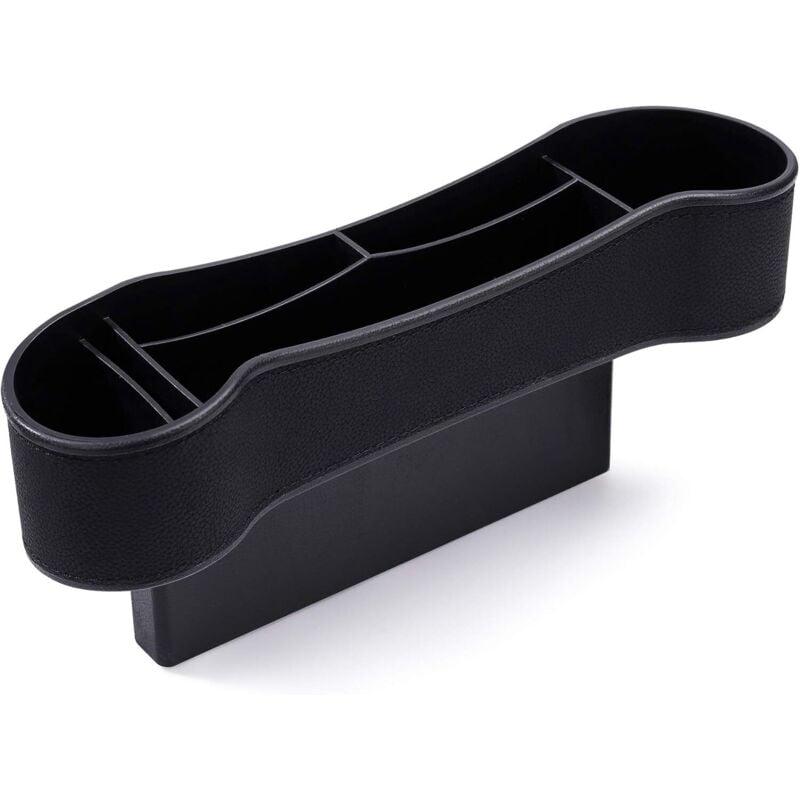 Alovez - Universal Autositz Lücke Aufbewahrungsbox Auto Organizer pu Leder Getränkehalter Schwarz Organizer