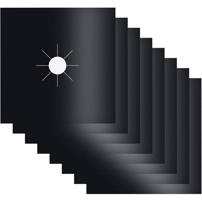 Universal-Gasherd-Schutzfolien, Teflon-Antihaft-Gasherdmatten, hitzebeständiger Gasherd-Brennerschutz, leicht zu reinigen, 8 Stück