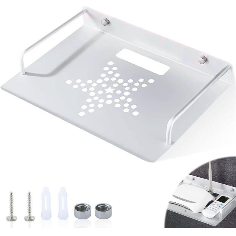 Odipie - Universal-Router-Wandhalterung, Router-Regal, kleines Projektor-Wandregal, Mehrzweck-Wandregal aus Aluminium, für TV-Box, Router,