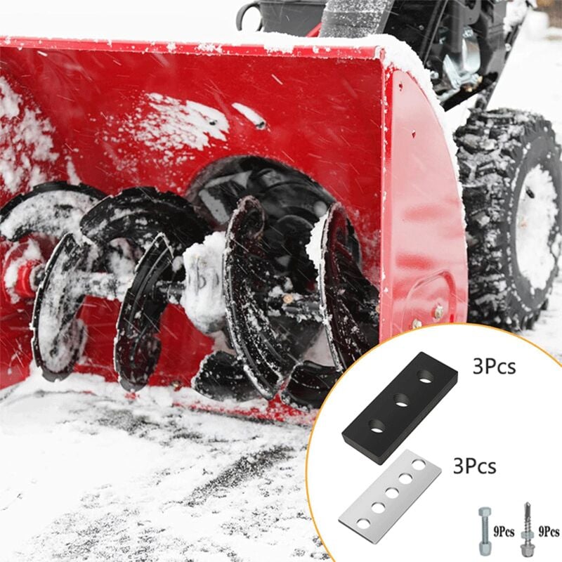 Universal-Schneefräsen-Laufrad-Nachrüstsatz, 3 Flügel, 1/4 Zoll, 304 Edelstahl, Schneefräsen-Laufrad-Nachrüstsatz/Gummi verhindert Verstopfung