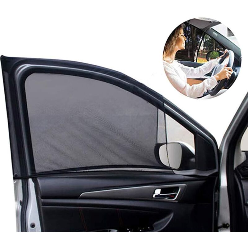Universal-Sonnenschutz für die Frontscheibe des Autos – 2er-Pack atmungsaktiver Sonnenschutz aus Netzgewebe für die Seitenfenster des Autos,