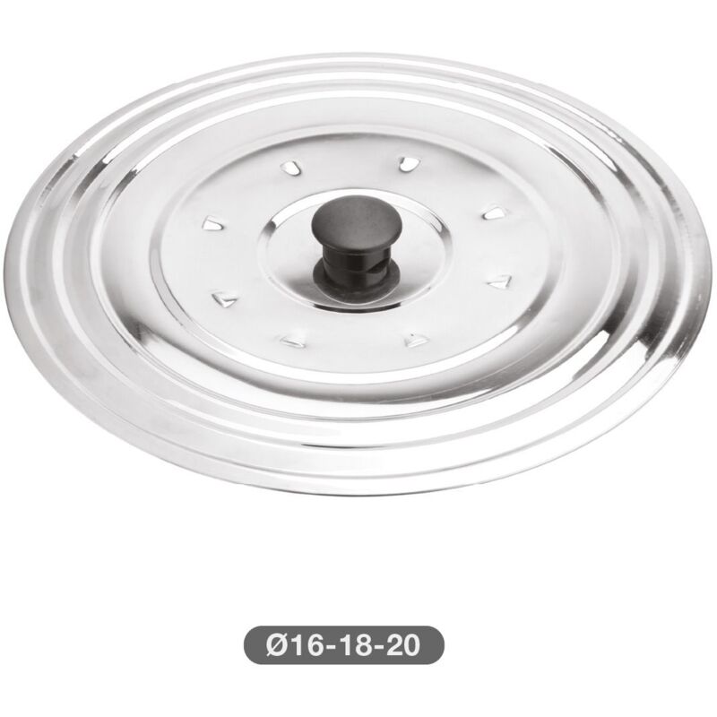 Universaldeckel aus Edelstahl für Töpfe und Pfannen Ø32 - 34 - 36 cm