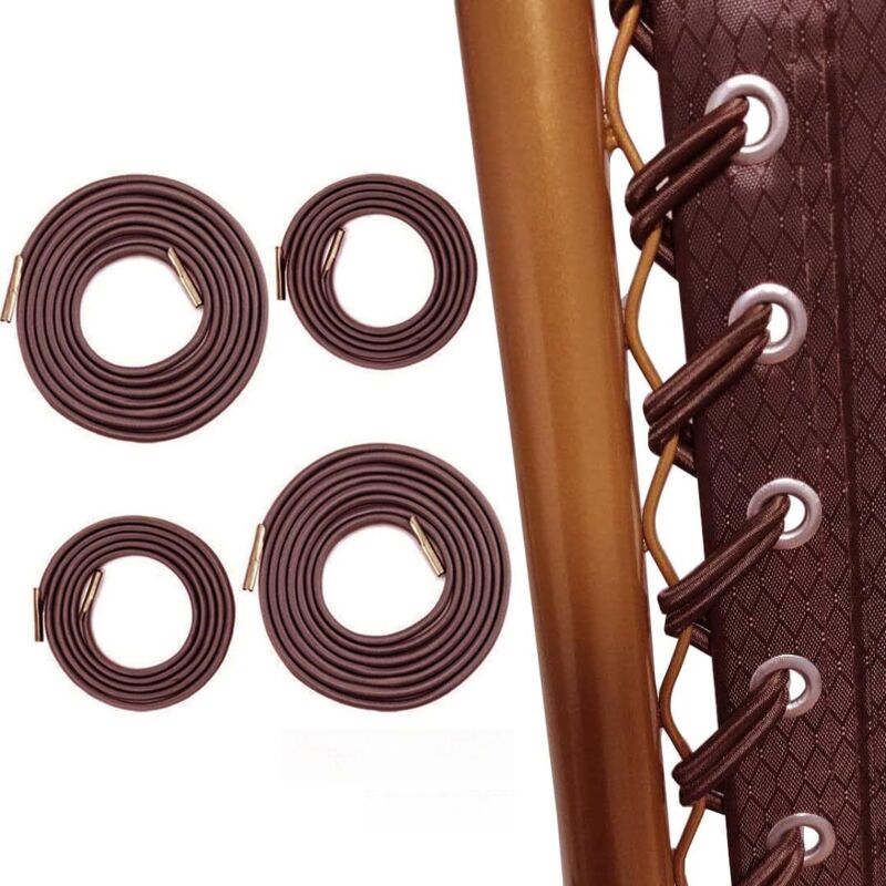 Universelle Ersatz-Gummiseile für Zero-Gravity-Stühle, Liegestühle und elastische Stühle, 4er-Pack, braun