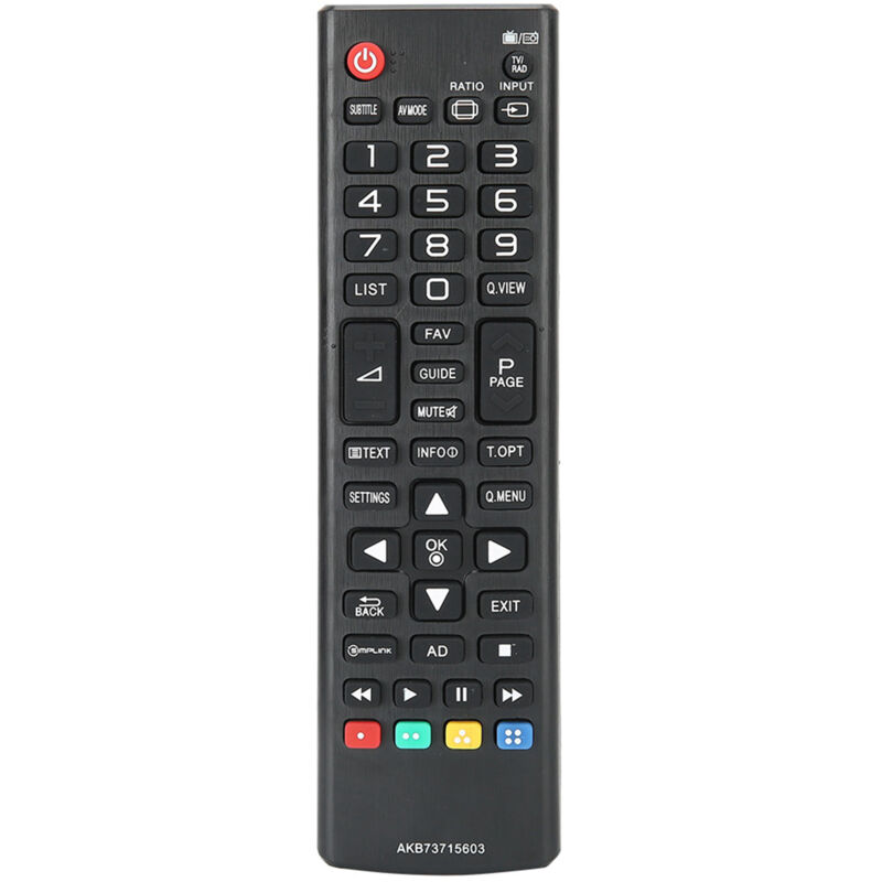 Universelle Ersatzfernbedienung für LG-Fernseher AKB73715603, kompatibel mit LCD- und TV-Modellen.