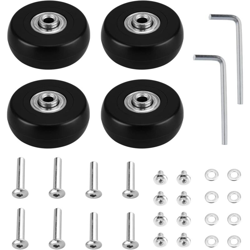 universelle Ersatzrollen für Koffer, 50 mm x 18 mm, für Trolleys, Kinderwagen, Gummi