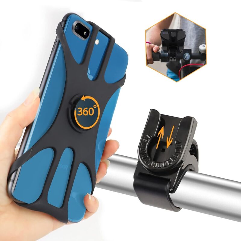 Universelle Fahrrad-Handyhalterung, 360° verstellbare Drehung, Fahrrad-/Motorrad-Lenkerhalterung, kompatibel mit iPhone, Samsung und 4,5-7,0 Zoll